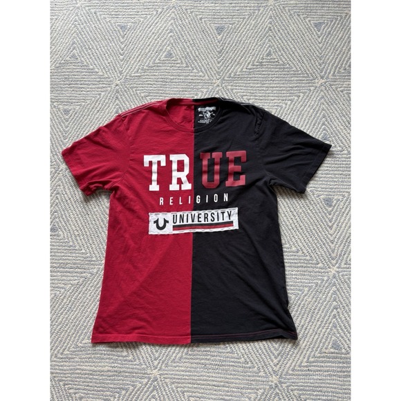 True Religion Other - True Religion University T-Shirt - Black/Red - Large